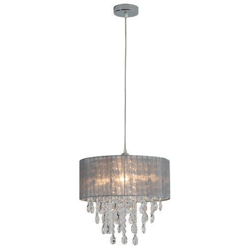 Linen shade deals chandelier